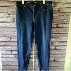 Talbots Women's Slim Ankle Jeans Size 14 Blue Denim Pockets
